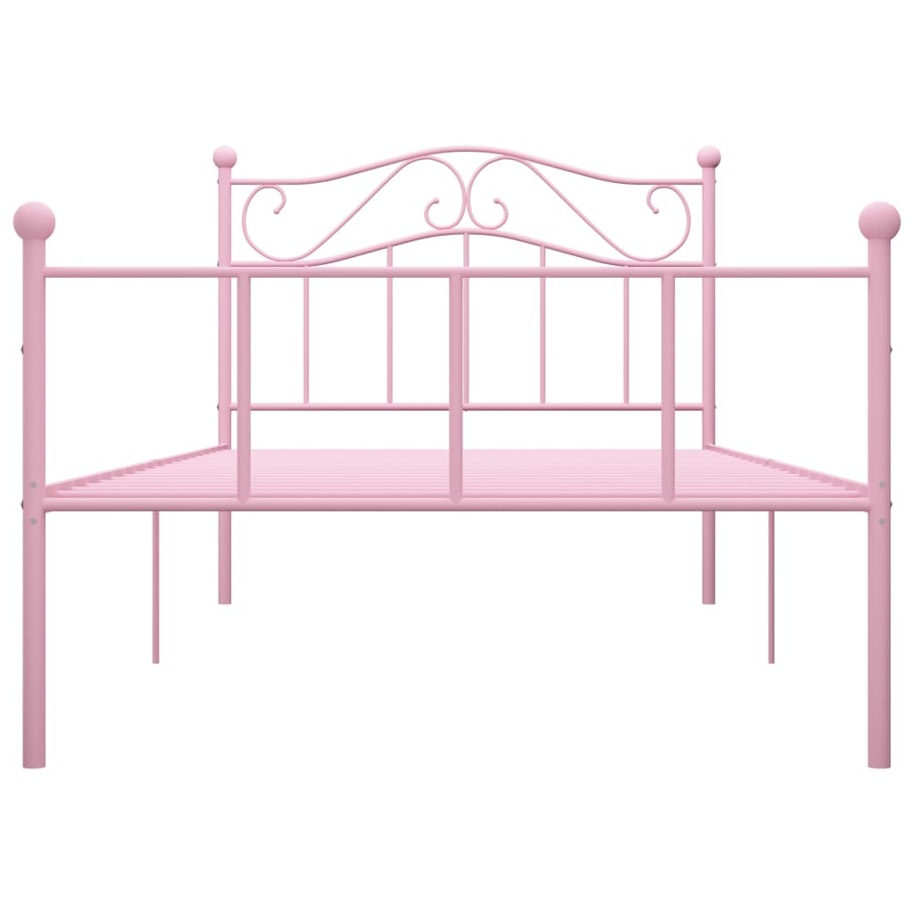 Cadre de lit sans matelas rose métal 100x200 cm - XIOS