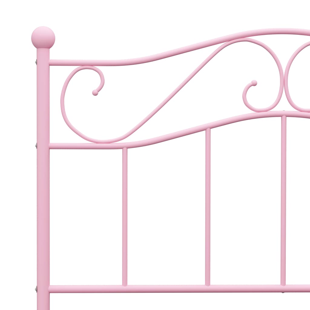 Cadre de lit sans matelas rose métal 100x200 cm - XIOS