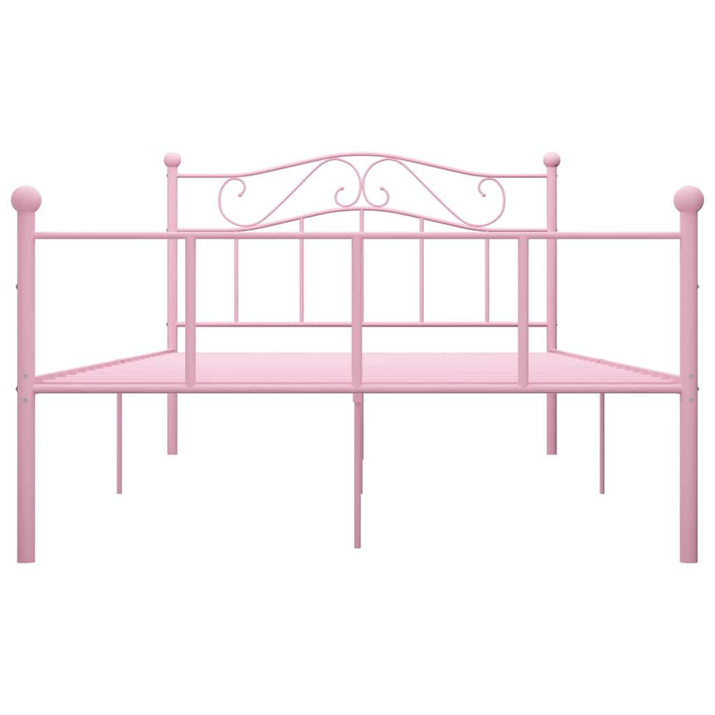 Cadre de lit sans matelas rose métal 140x200 cm - XIOS