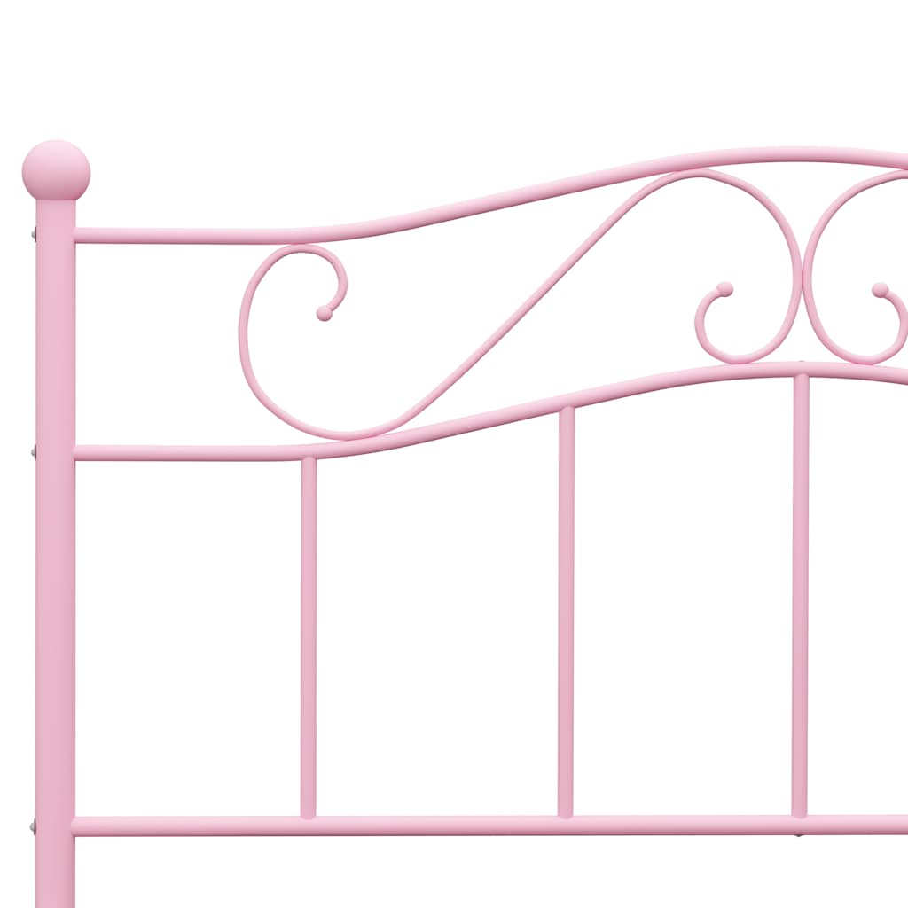 Cadre de lit sans matelas rose métal 140x200 cm - XIOS