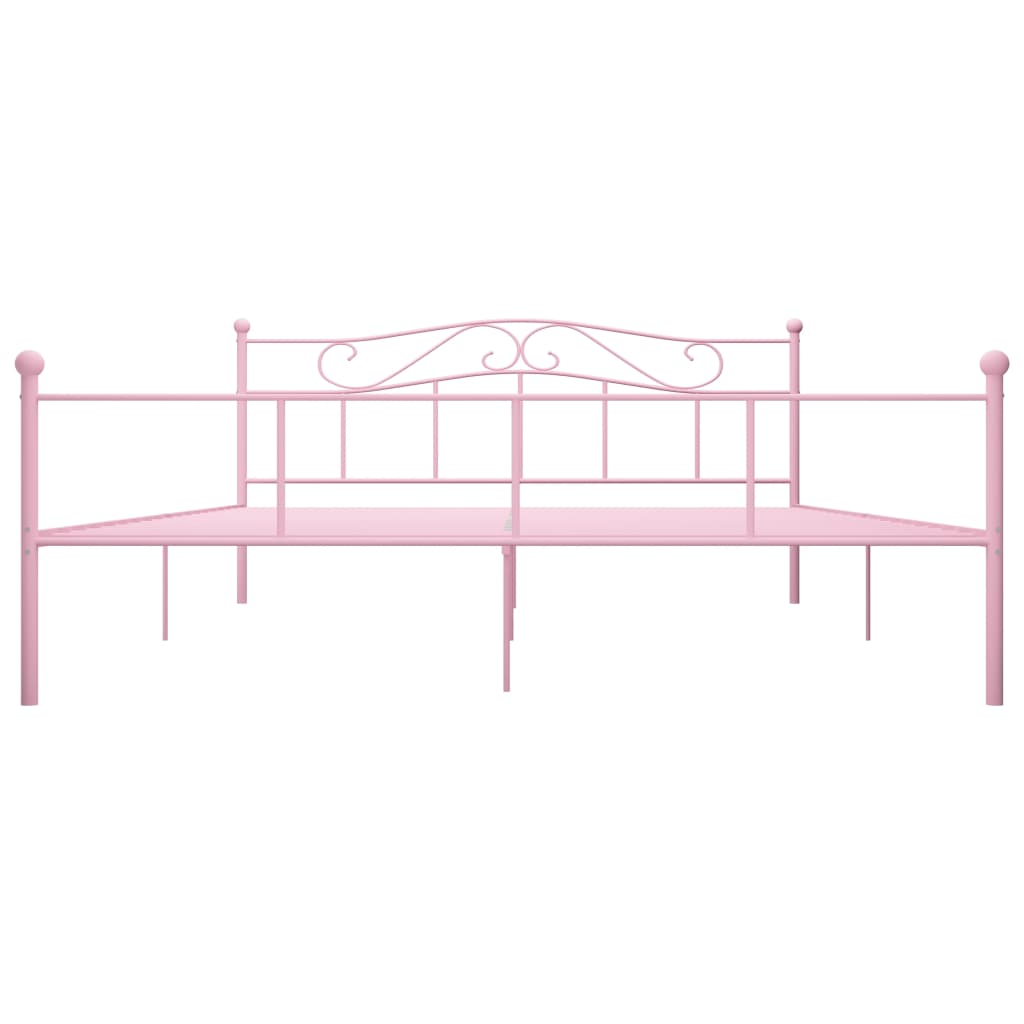 Cadre de lit sans matelas rose métal 180x200 cm - XIOS