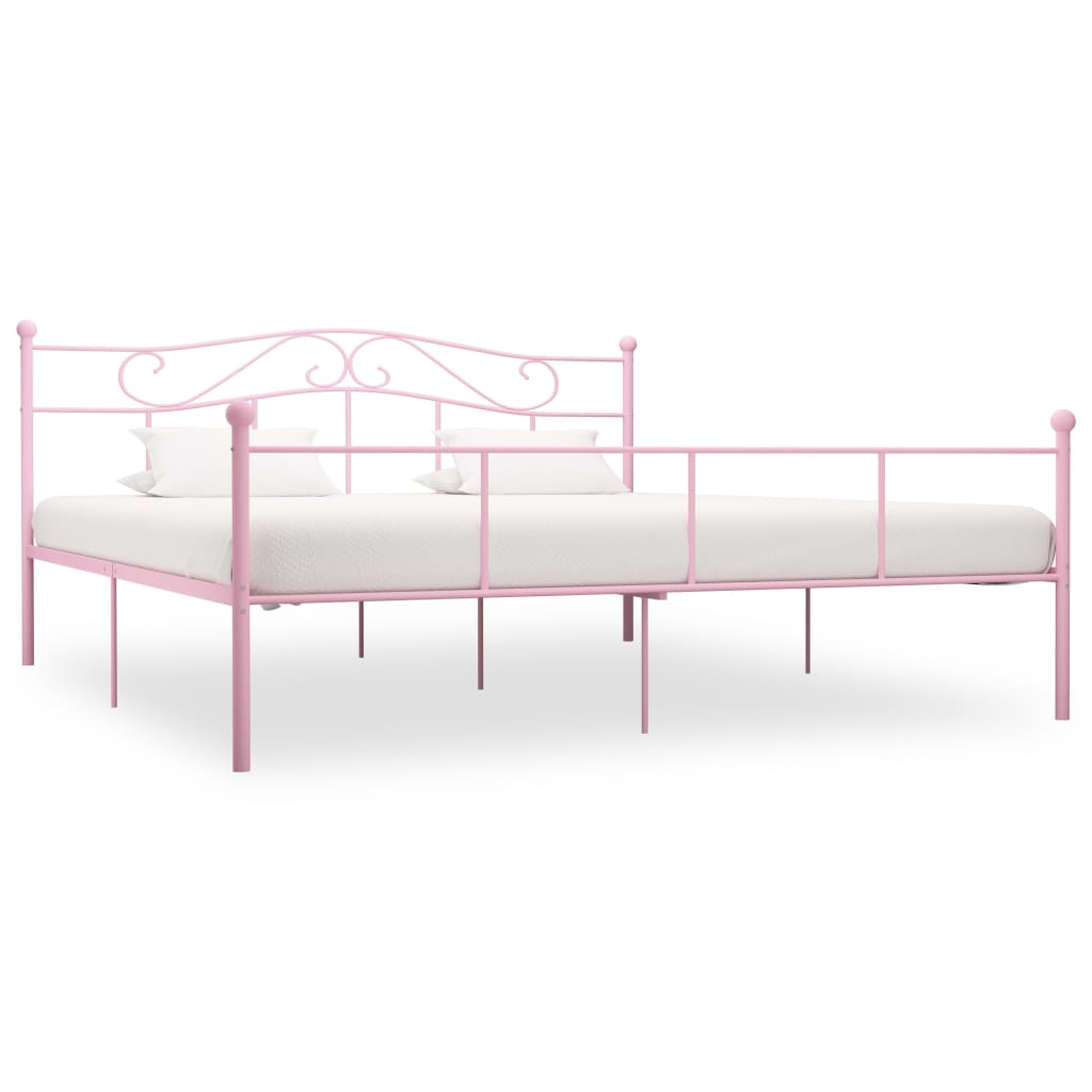 Cadre de lit Rose Métal 200x200 cm - XIOS