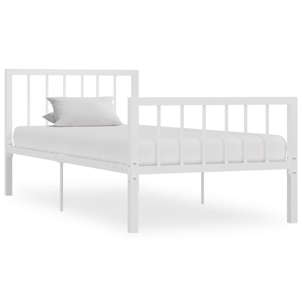Cadre de lit sans matelas blanc métal 90x200 cm - XIOS