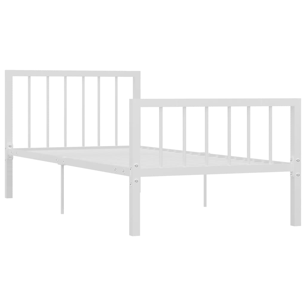 Cadre de lit sans matelas blanc métal 90x200 cm - XIOS