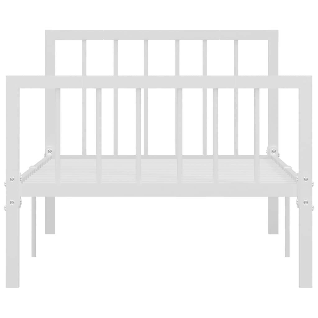 Cadre de lit sans matelas blanc métal 90x200 cm - XIOS