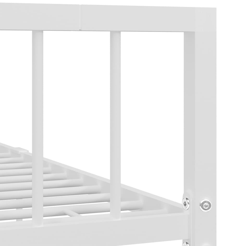 Cadre de lit sans matelas blanc métal 90x200 cm - XIOS