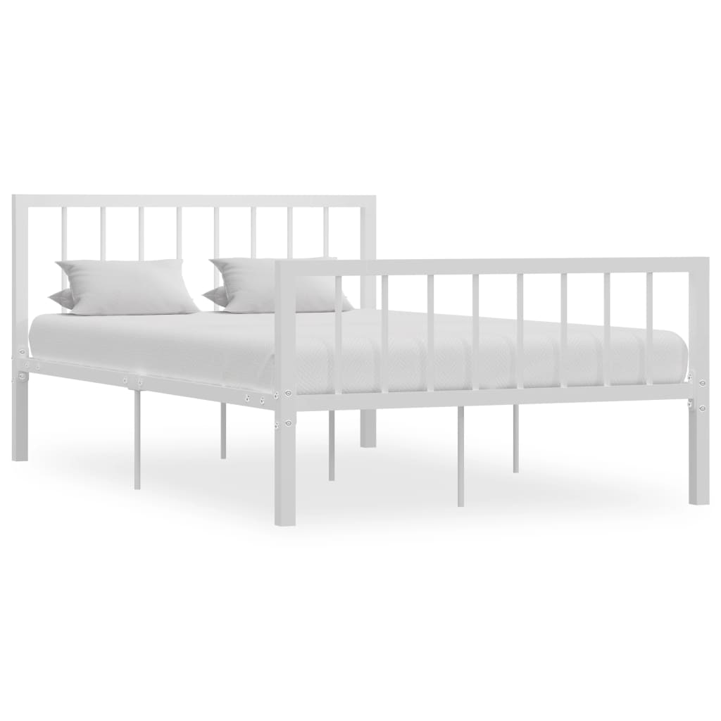 Cadre de lit sans matelas blanc métal 120x200 cm - XIOS