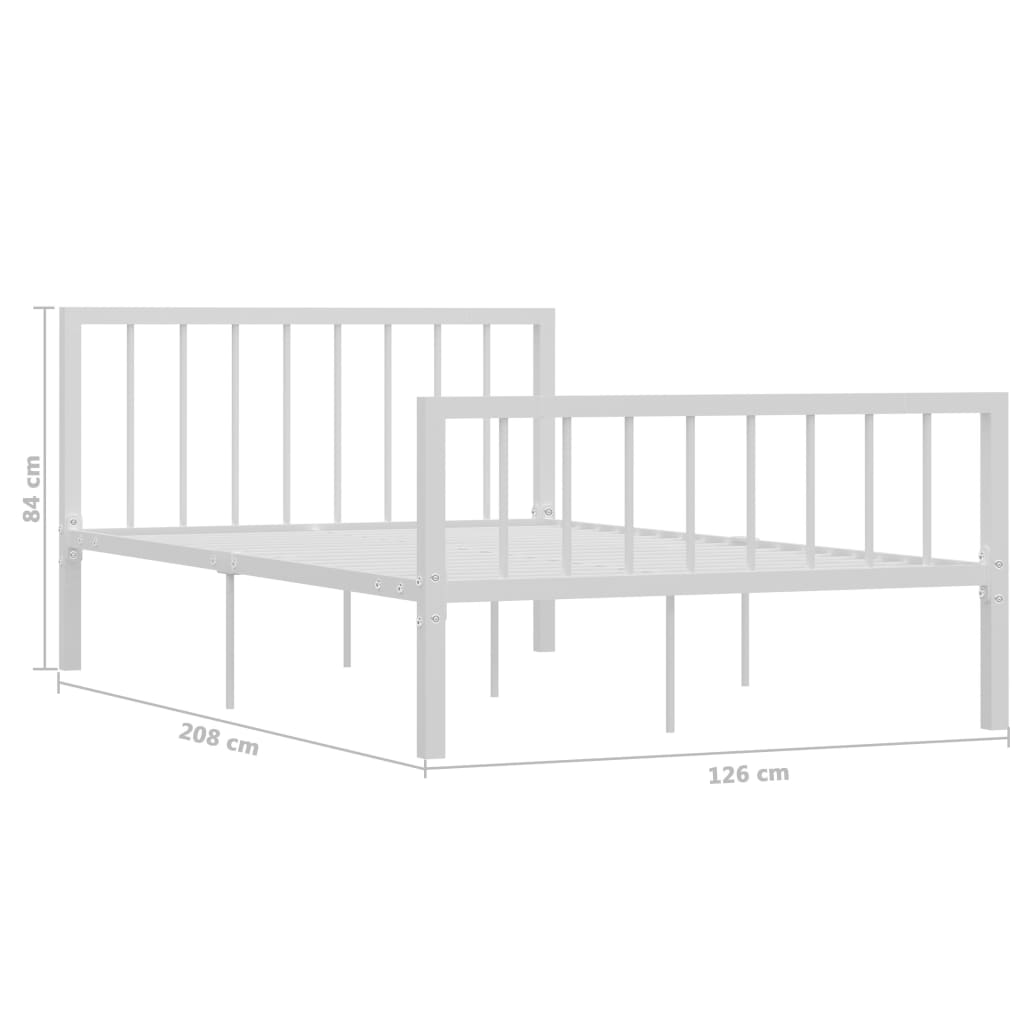 Cadre de lit sans matelas blanc métal 120x200 cm - XIOS
