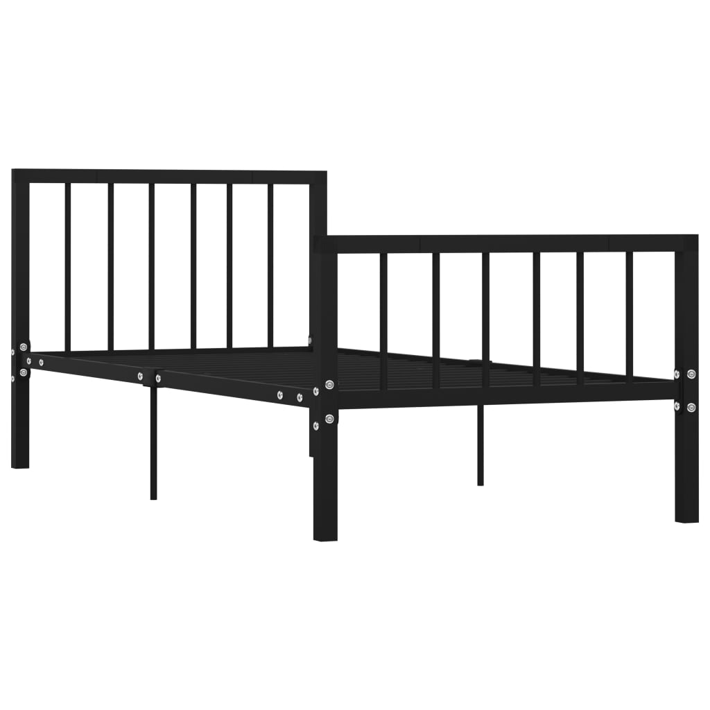 Cadre de lit sans matelas noir métal 100x200 cm - XIOS