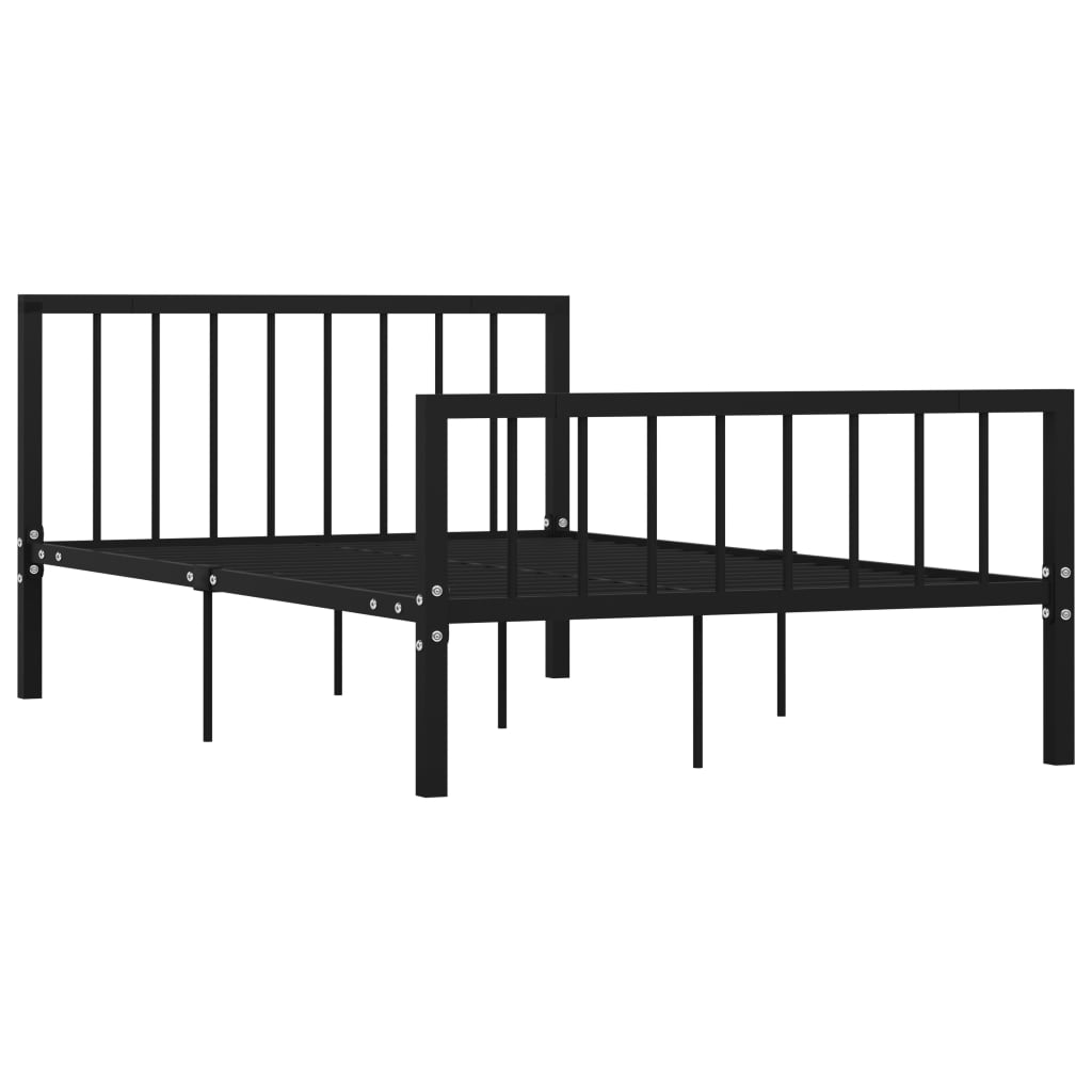 Cadre de lit sans matelas noir métal 120x200 cm - XIOS