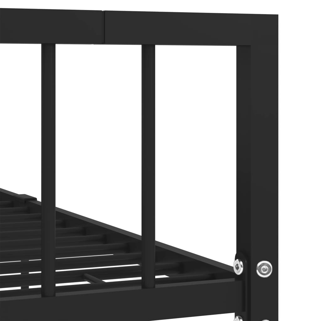 Cadre de lit sans matelas noir métal 120x200 cm - XIOS