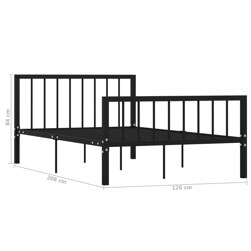 Cadre de lit sans matelas noir métal 120x200 cm - XIOS