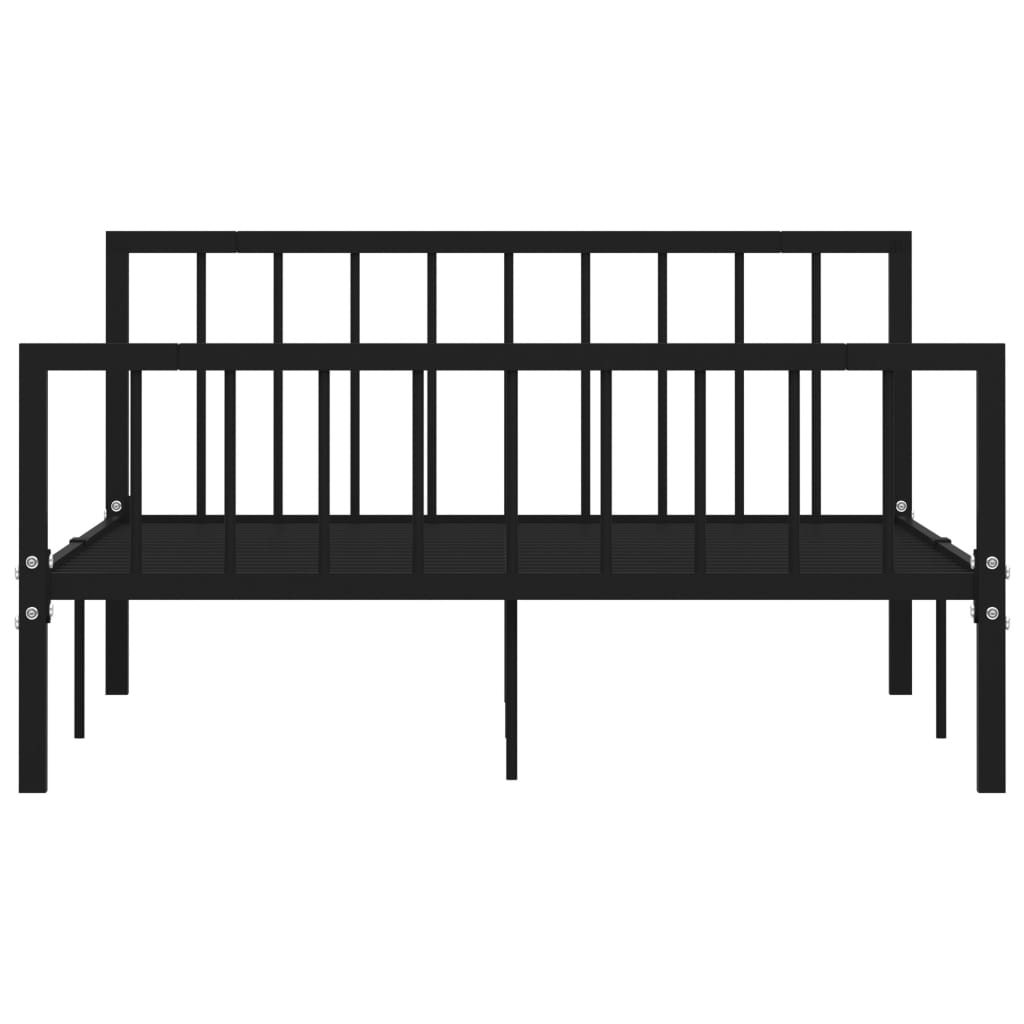 Cadre de lit sans matelas noir métal 140x200 cm - XIOS