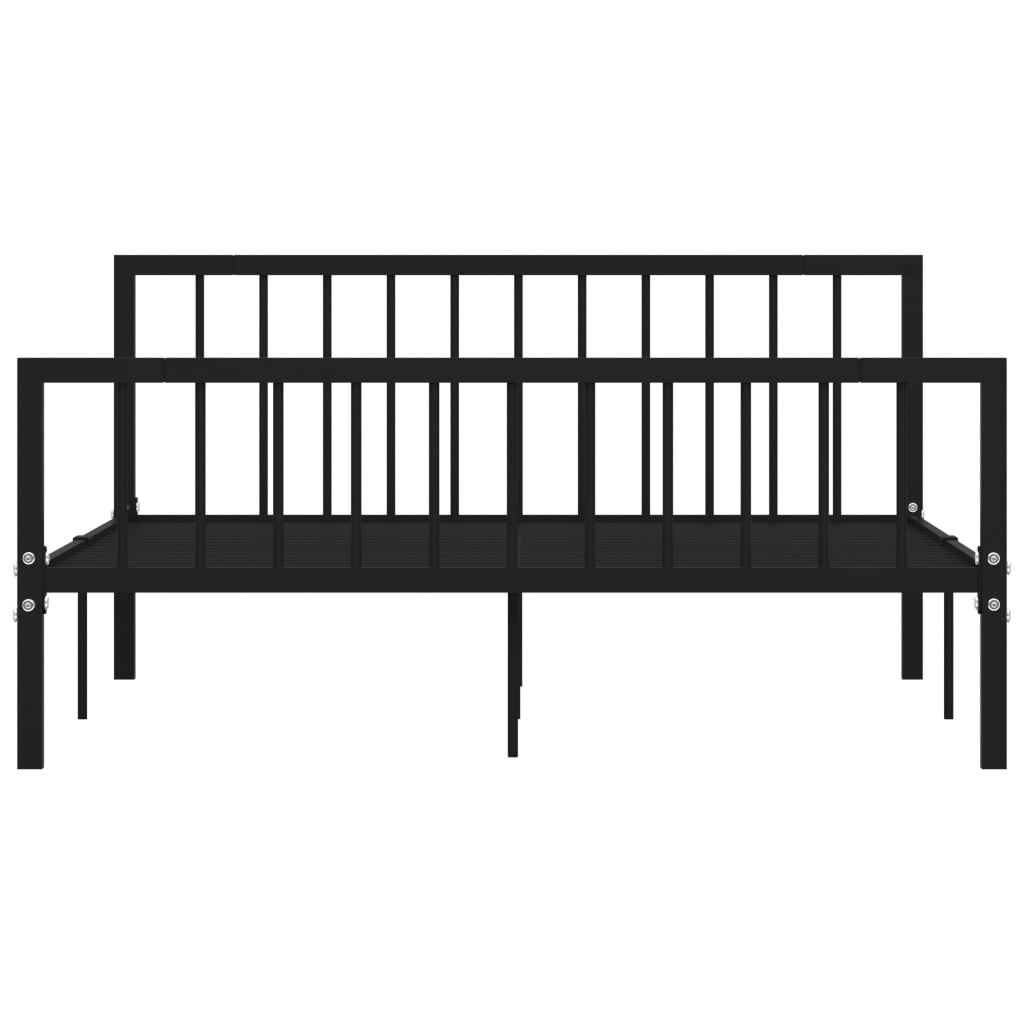 Cadre de lit sans matelas noir métal 160x200 cm - XIOS