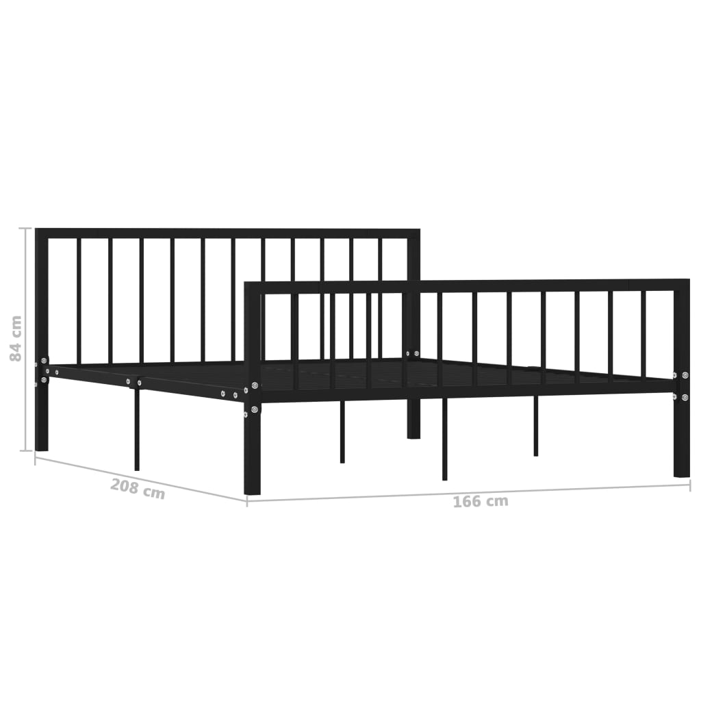 Cadre de lit sans matelas noir métal 160x200 cm - XIOS
