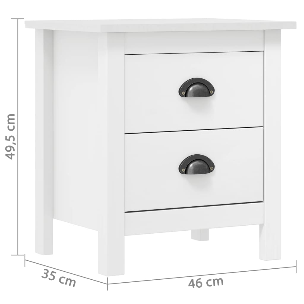 Tables de chevet Hill 2 pcs Blanc 46x35x49,5 cm Bois pin solide - XIOS