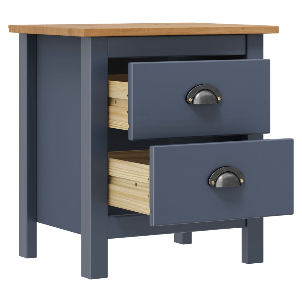 Tables de chevet Hill 2 pcs Gris 46x35x49,5 cm Bois de pin - XIOS