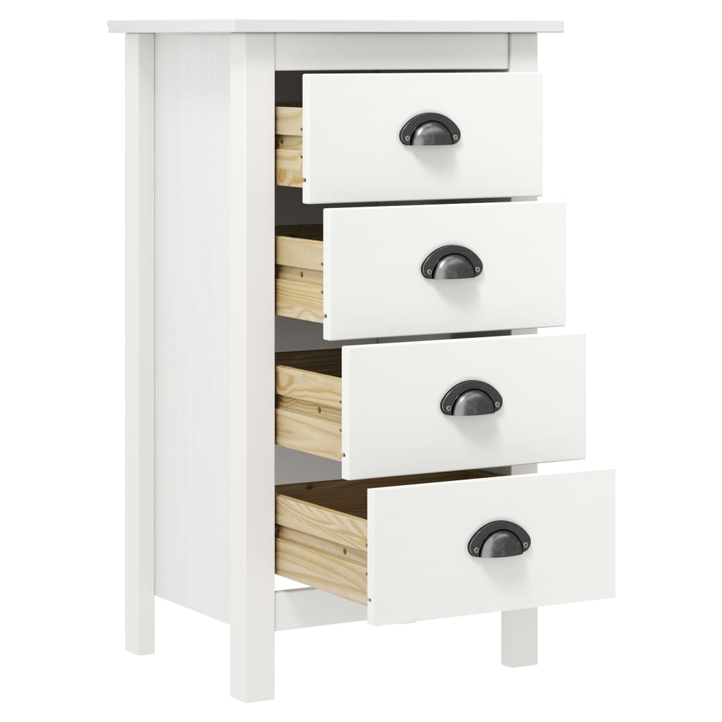 Buffet Hill Blanc 46x35x80 cm Bois de pin solide - XIOS