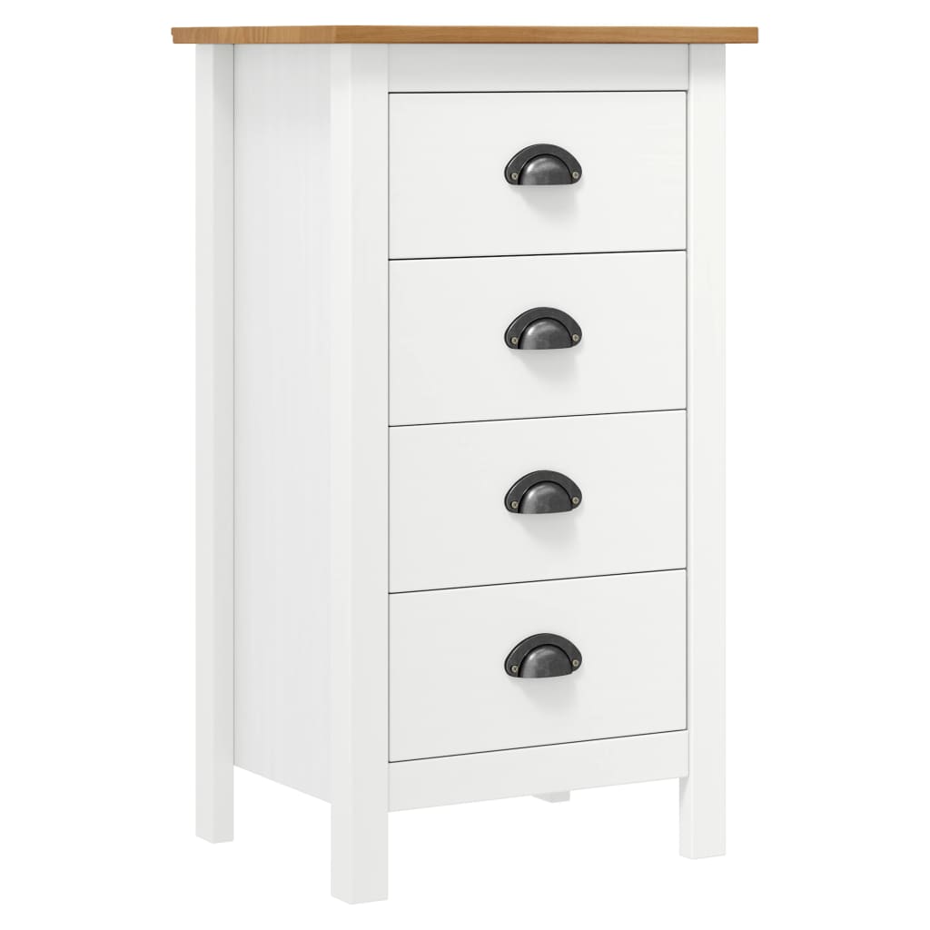 Buffet Hill Blanc 46x35x80 cm Bois de pin solide - XIOS