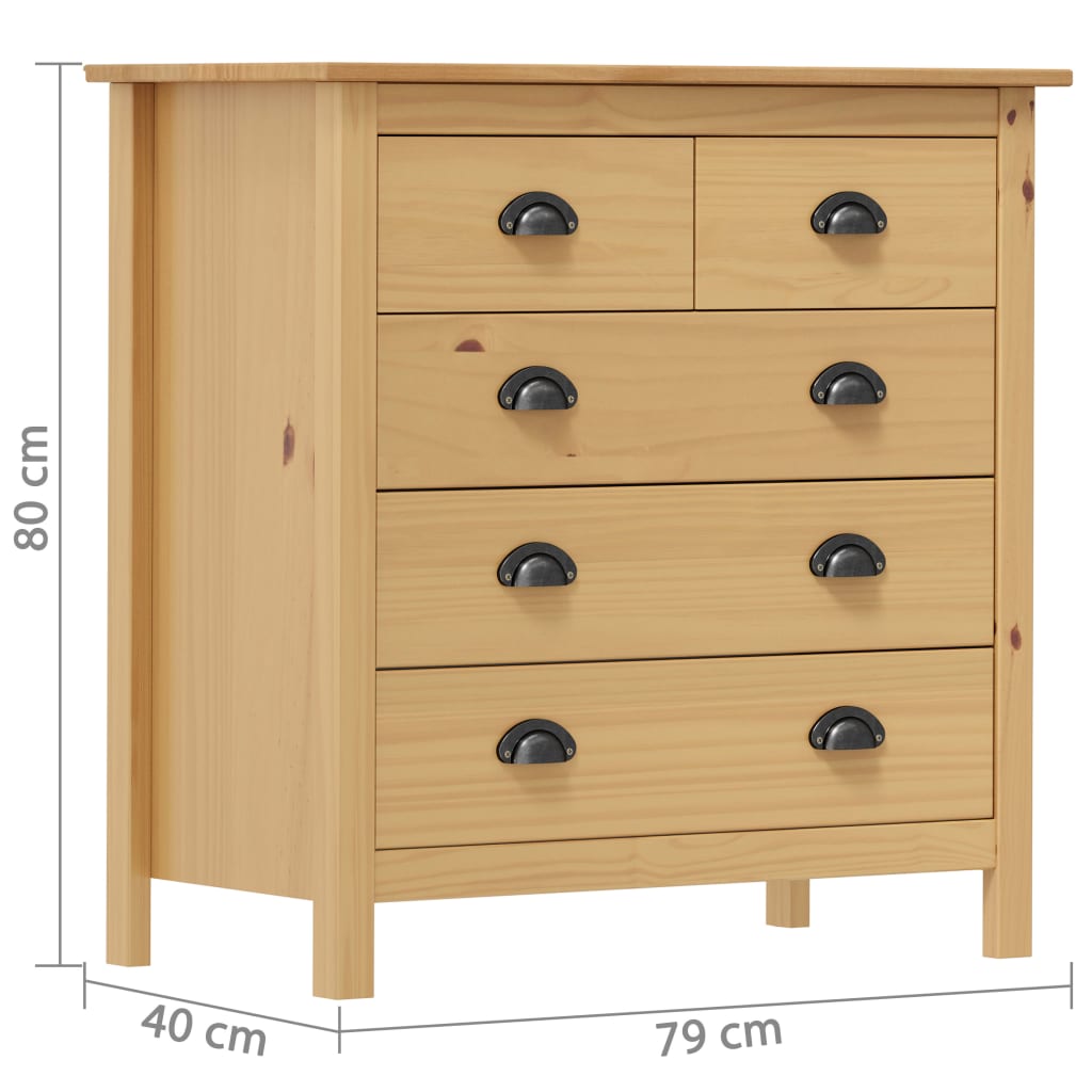 Buffet Hill 79x40x80 cm Bois de pin solide - XIOS