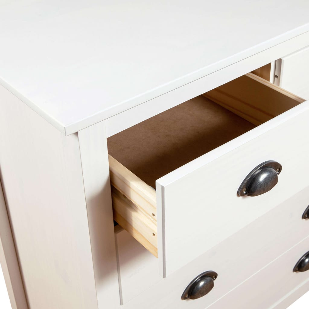 Buffet Hill Blanc 79x40x80 cm Bois de pin solide - XIOS
