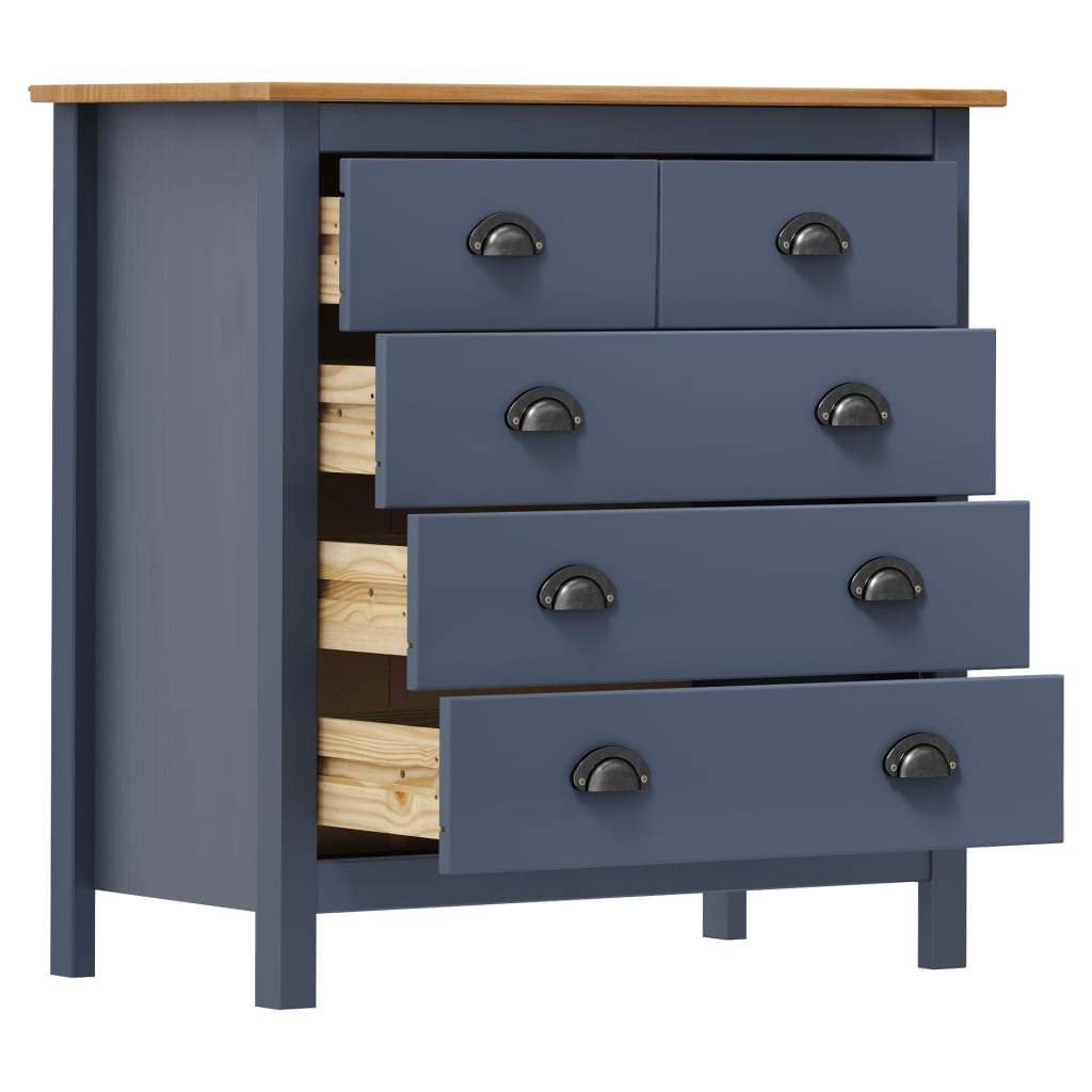 Buffet Hill Gris 79x40x80 cm Bois de pin solide - XIOS