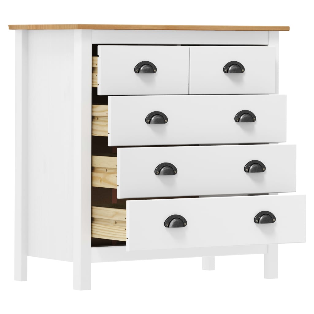 Buffet Hill Blanc 79x40x80 cm Bois de pin solide - XIOS