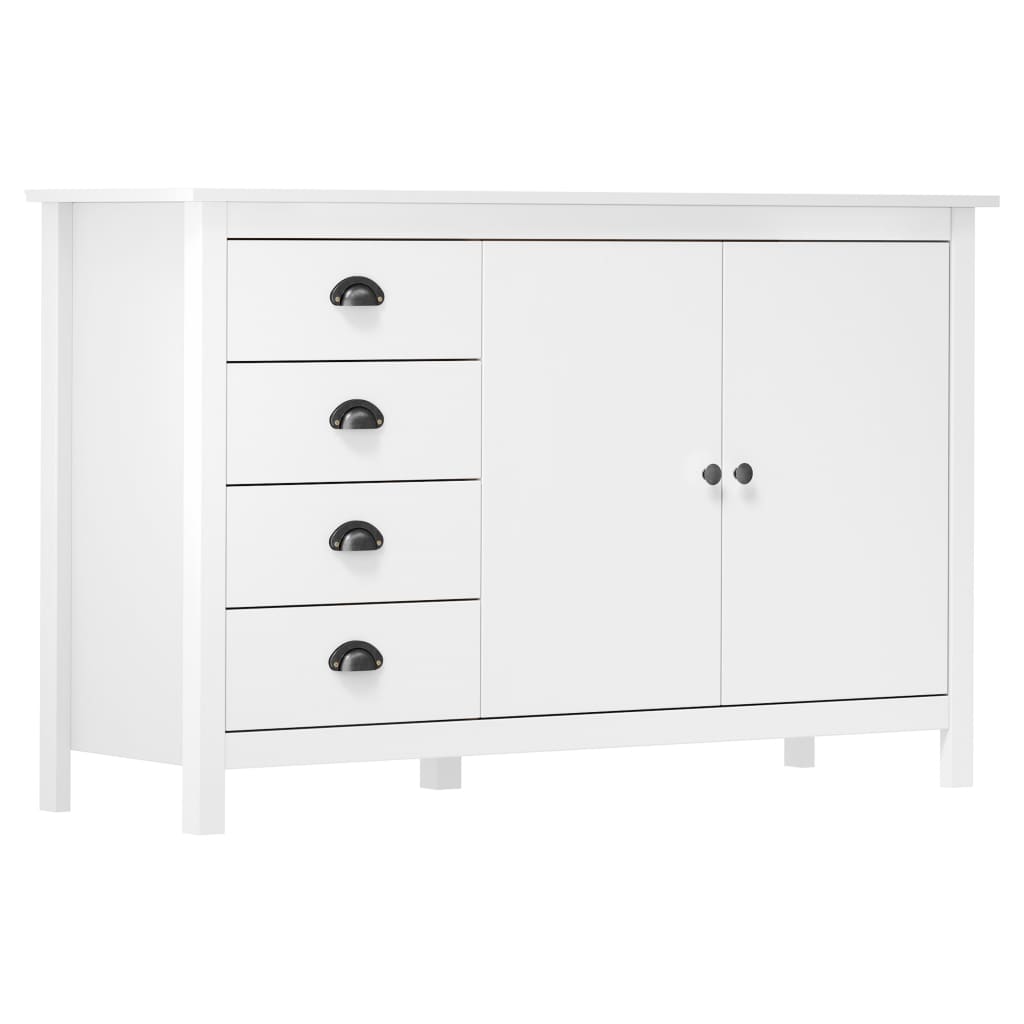 Buffet Hill Blanc 130x40x80 cm Bois de pin solide - XIOS