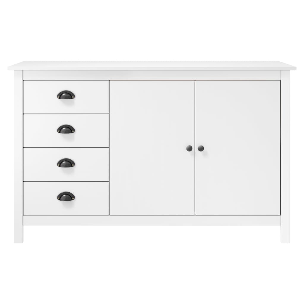 Buffet Hill Blanc 130x40x80 cm Bois de pin solide - XIOS