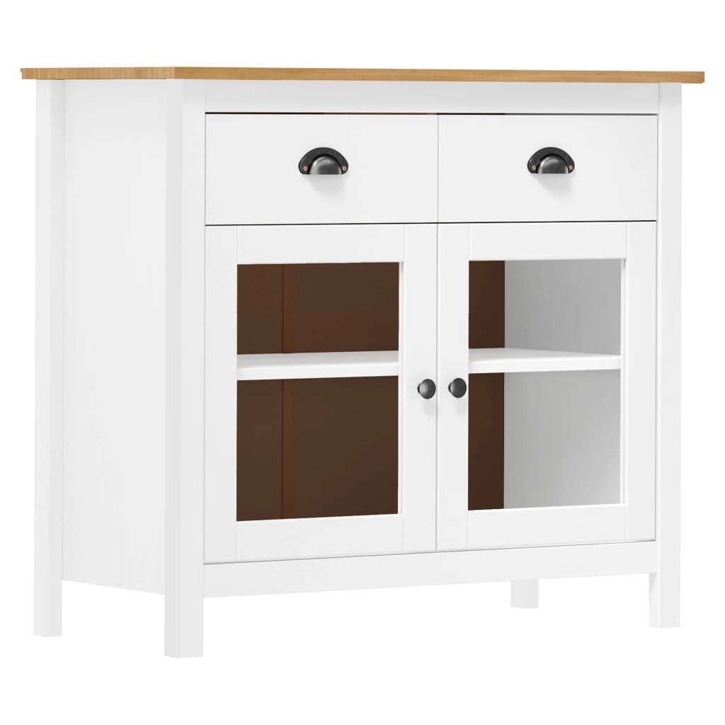 Buffet Hill Blanc 90x40x80 cm Bois de pin solide - XIOS