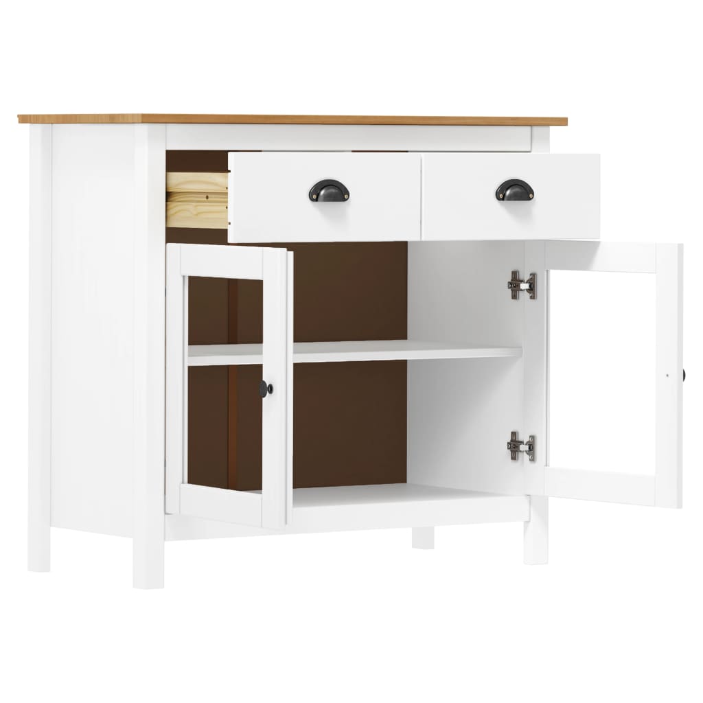 Buffet Hill Blanc 90x40x80 cm Bois de pin solide - XIOS