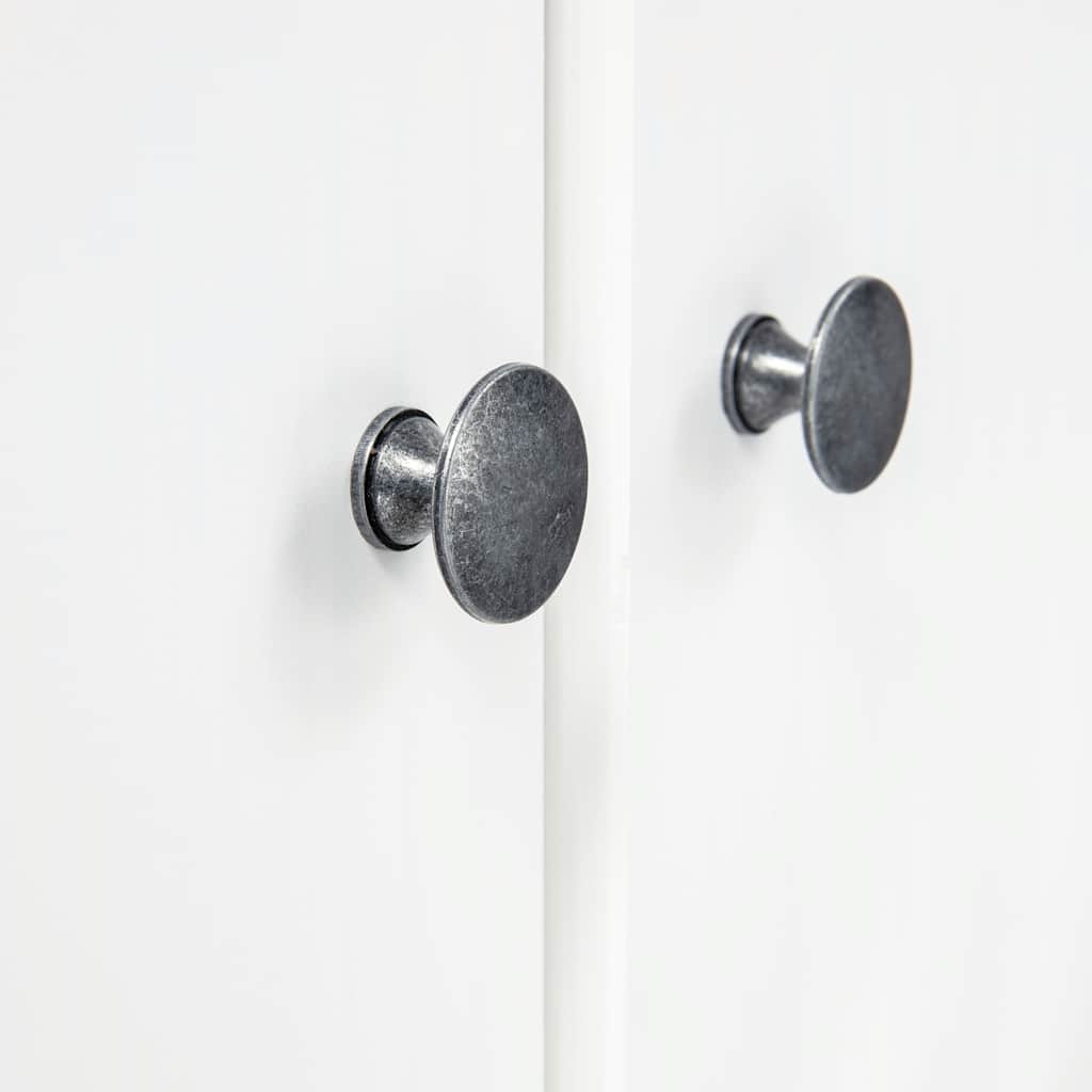 Garde-robe à 2 portes Hill Blanc 89x50x170cm Bois de pin solide - XIOS