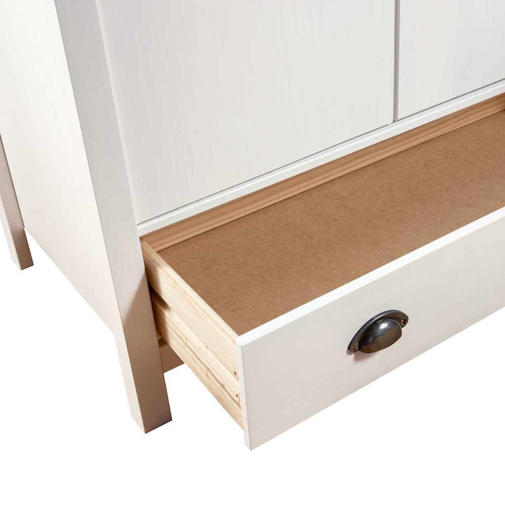 Garde-robe à 3 portes Hill Blanc 127x50x170 cm Bois pin solide - XIOS