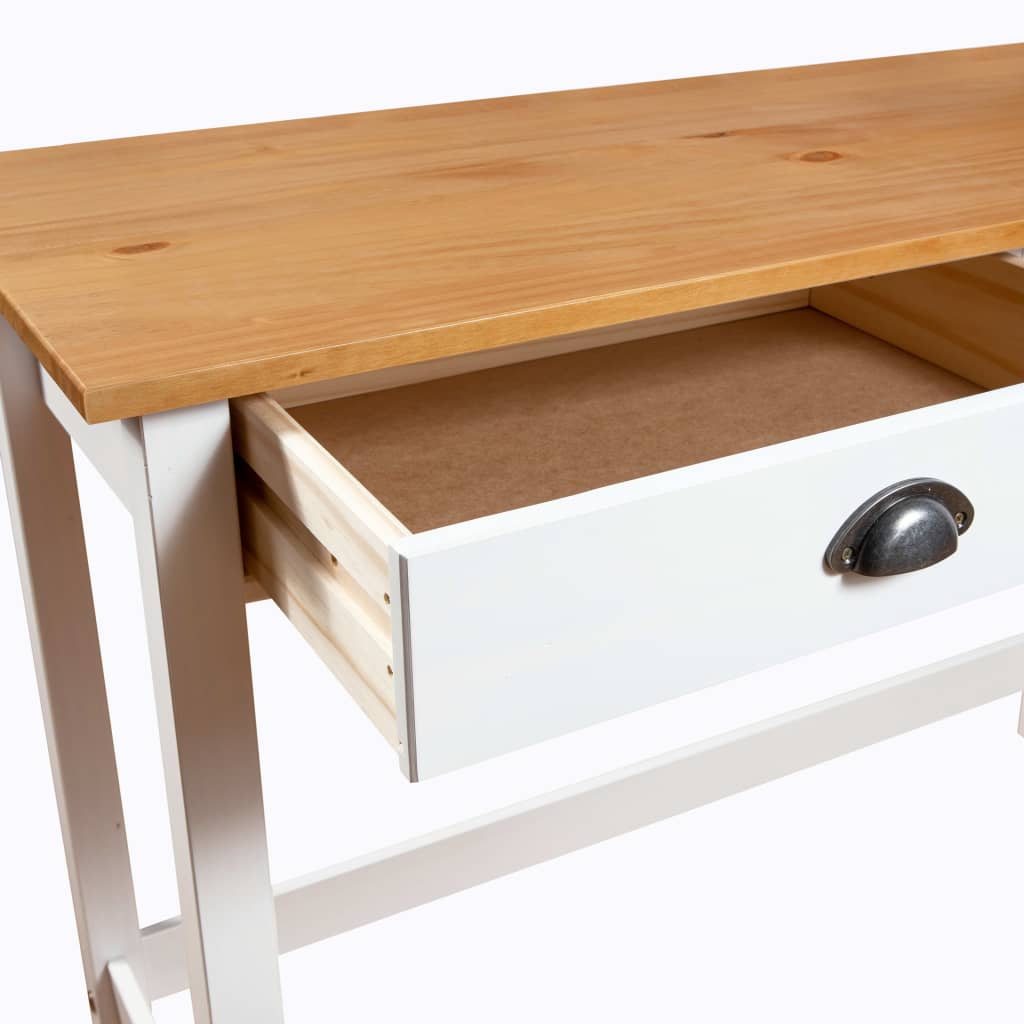 Table console Hill avec 2 tiroirs 110x45x74 cm Pin solide - XIOS