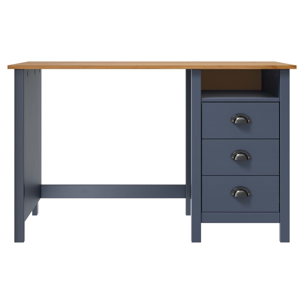Bureau Hill avec 3 tiroirs Gris 120x50x74 cm Pin solide - XIOS