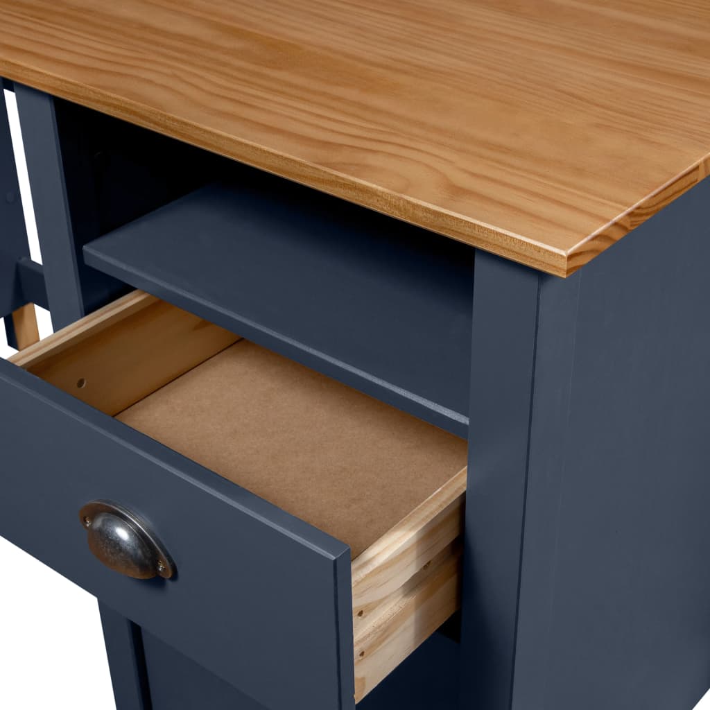 Bureau Hill Gris 150x50x74 cm Bois de pin solide Bureaux vidaXL   