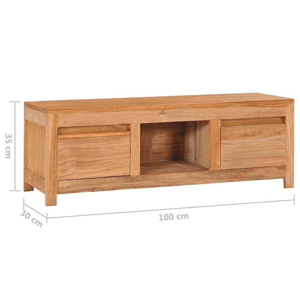 Meuble TV 100x30x35 cm bois de teck massif - XIOS