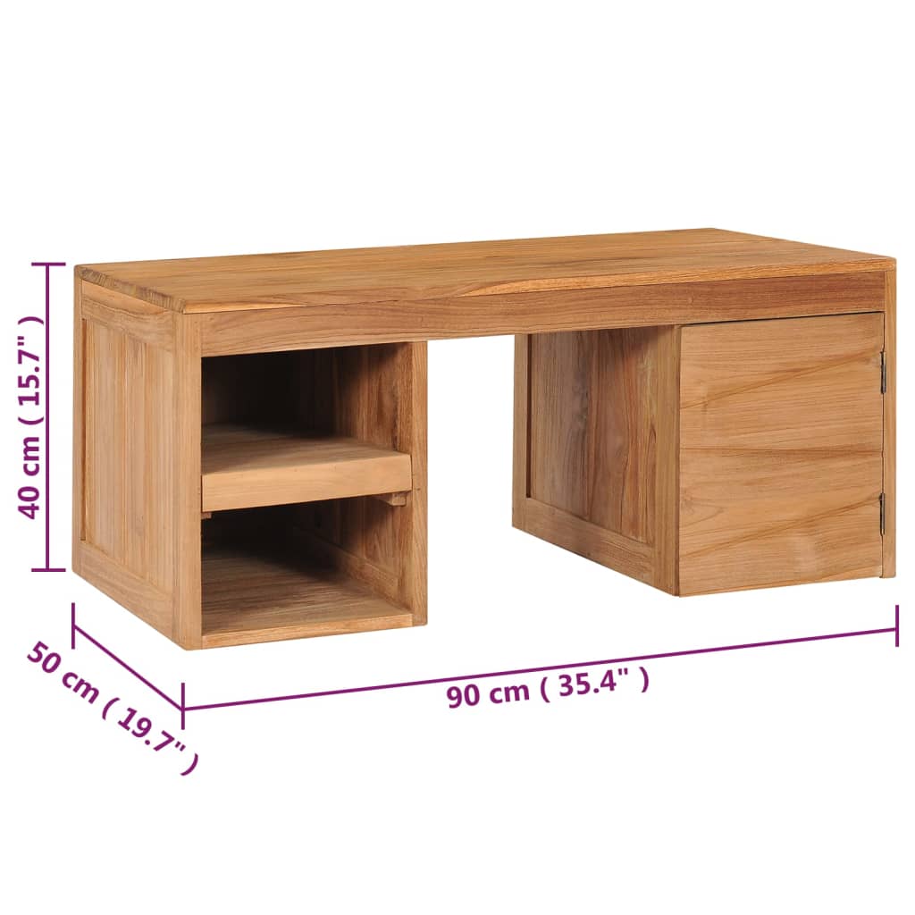 Table basse 90x50x40 cm bois de teck massif - XIOS