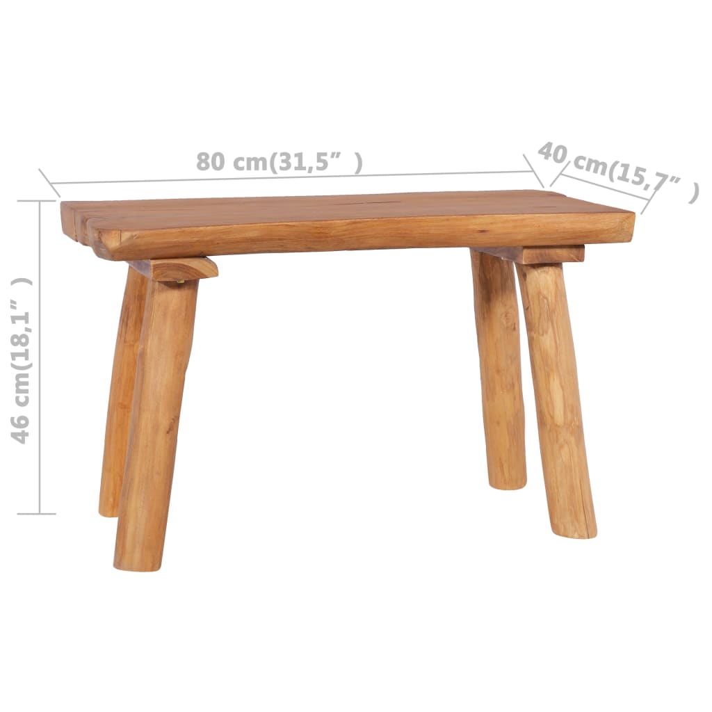 Banc de jardin 80 cm Bois de teck massif - XIOS