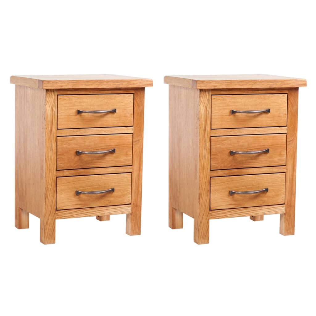 Tables de chevet 2 pcs 40x30x54 cm Bois de chêne massif - XIOS
