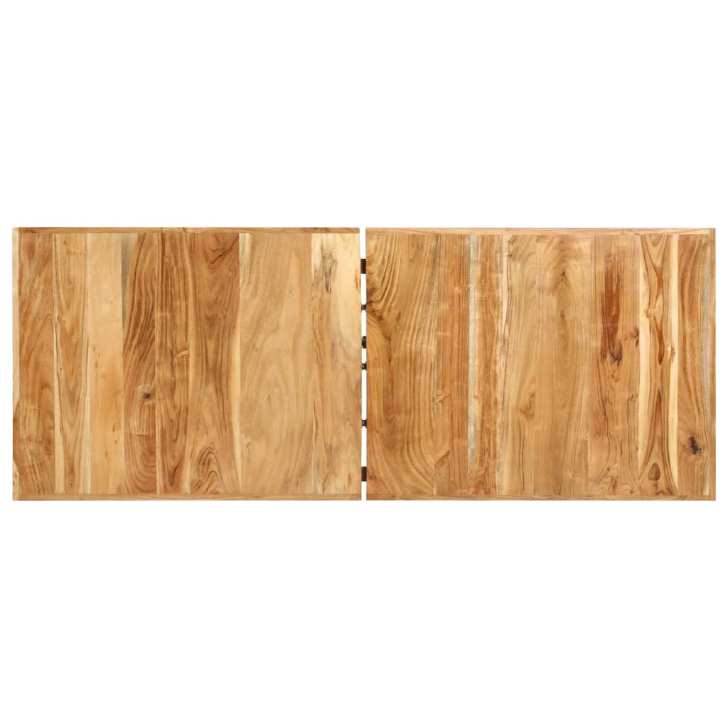 Ensemble de bar 9 pcs Bois d'acacia solide et cuir véritable - XIOS