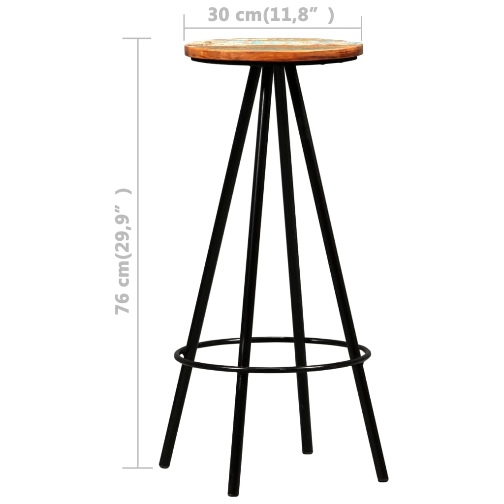 Ensemble de bar 9 pcs Bois d'acacia et de récupération massif - XIOS