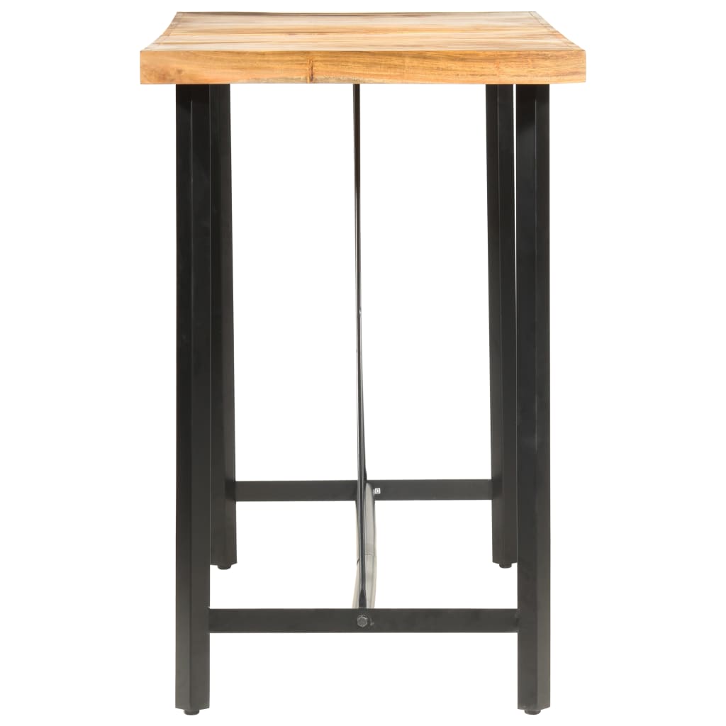 Ensemble de bar 9 pcs Bois d'acacia solide et cuir véritable - XIOS