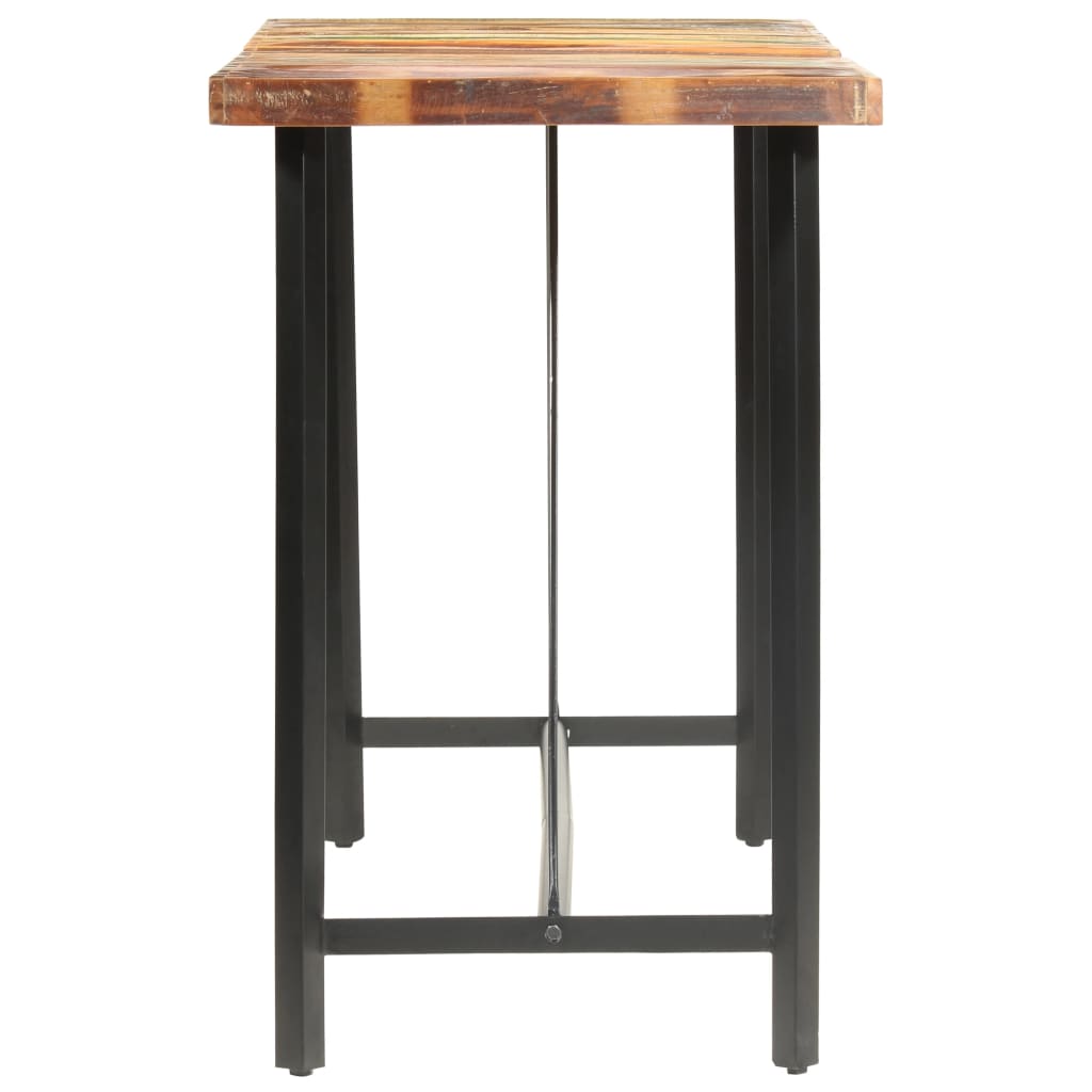Ensemble de bar 7 pcs Bois de récupération et cuir véritable - XIOS