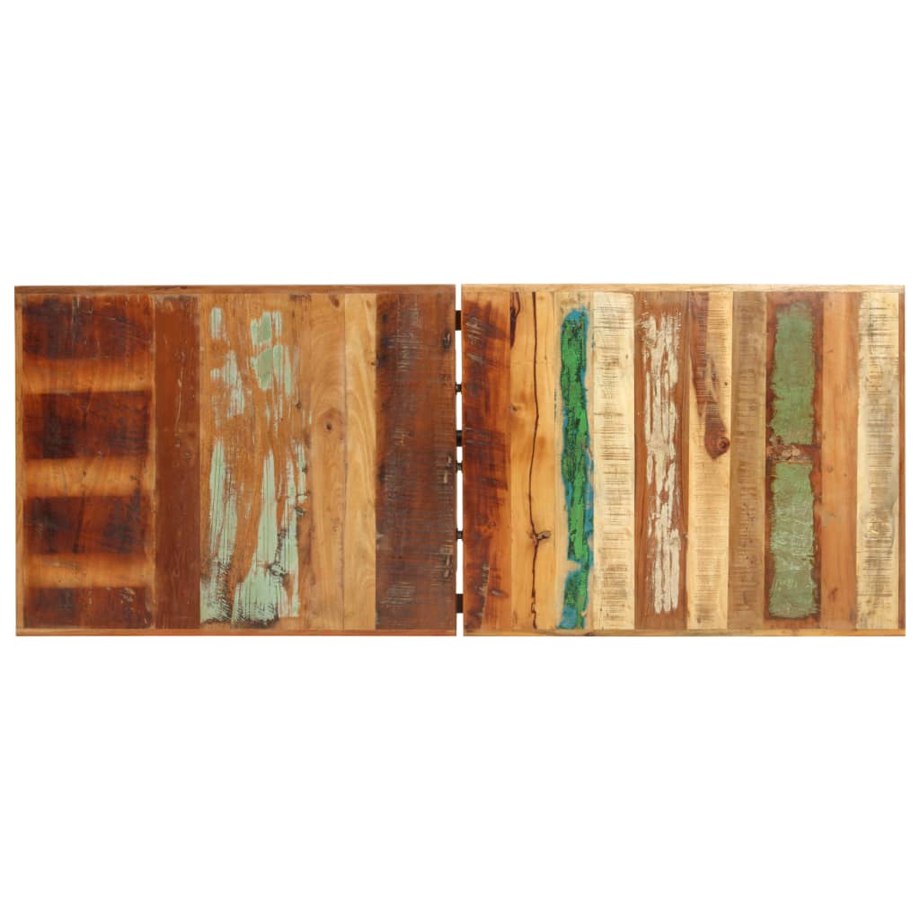 Ensemble de bar 7 pcs Bois de récupération et cuir véritable - XIOS
