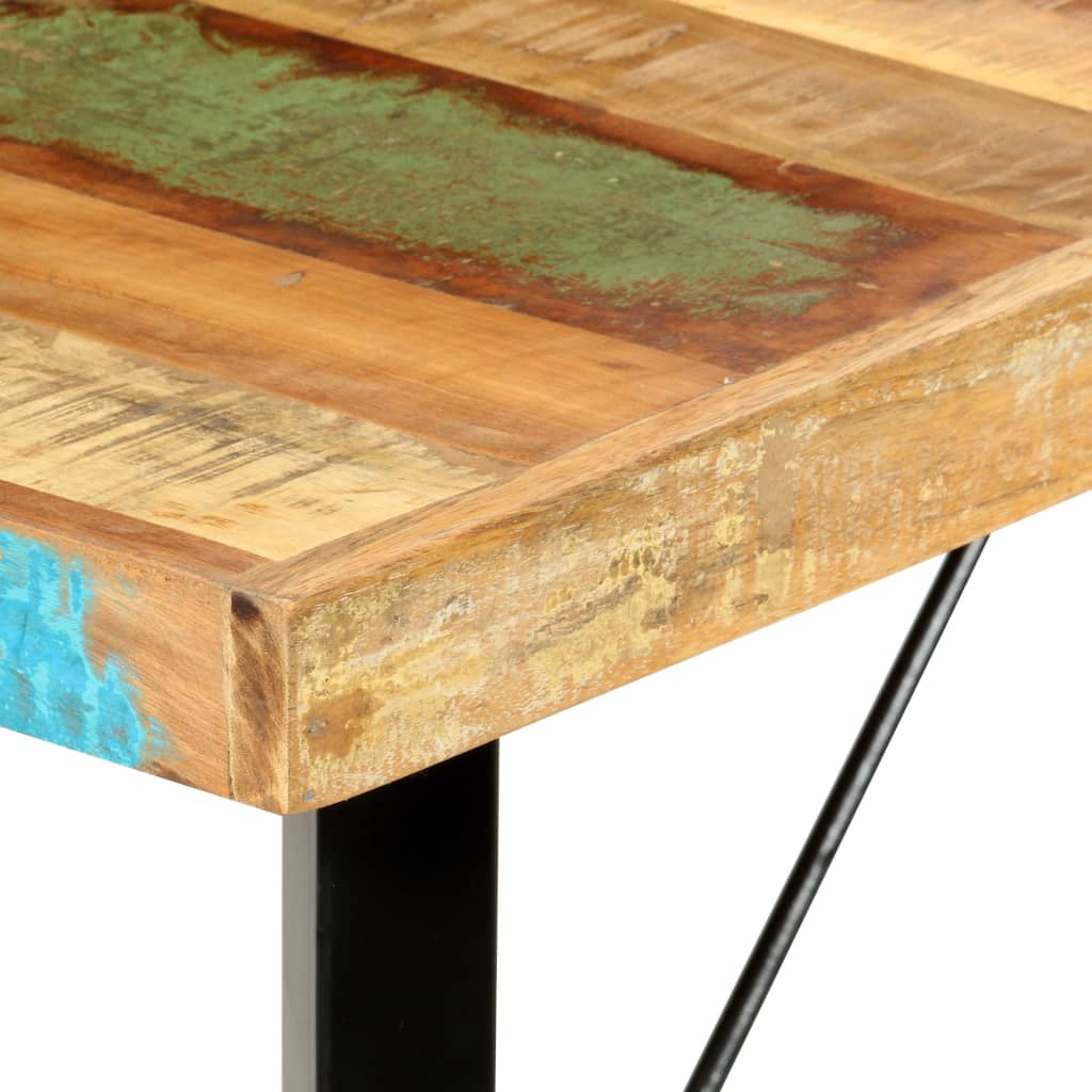 Ensemble de bar 7 pcs Bois de récupération et cuir véritable - XIOS