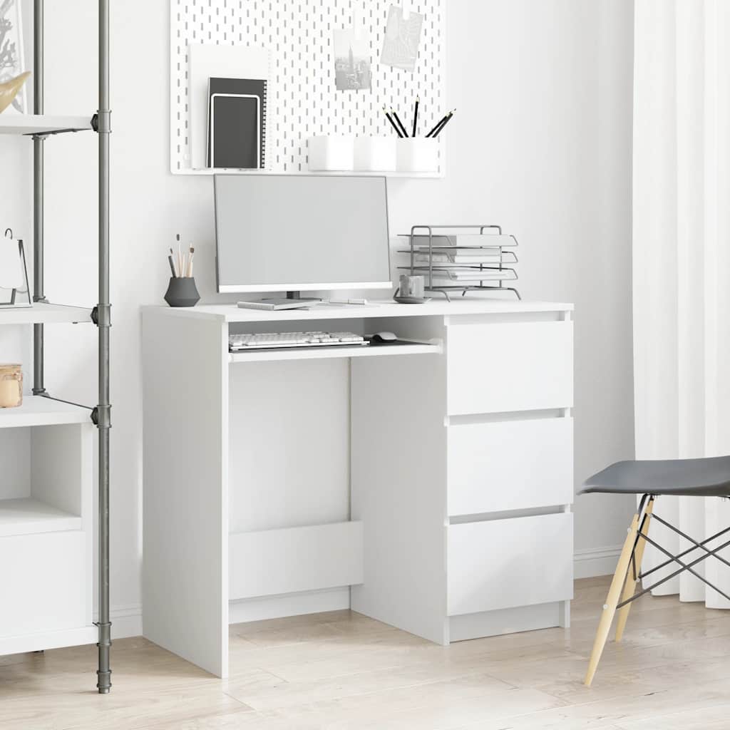 Bureau Blanc 90x45x76 cm Bois d’ingénierie Bureaux vidaXL