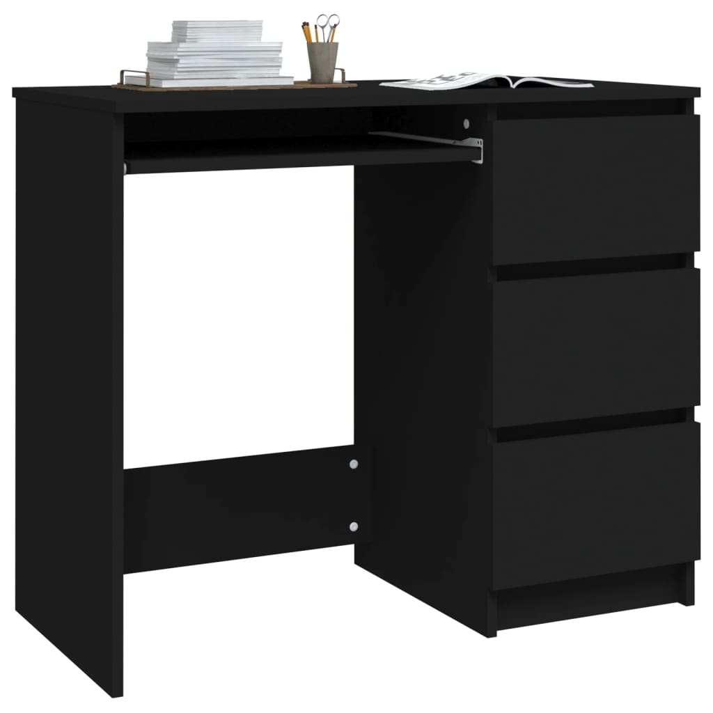 Bureau Noir 90x45x76 cm Bois d’ingénierie Bureaux vidaXL   