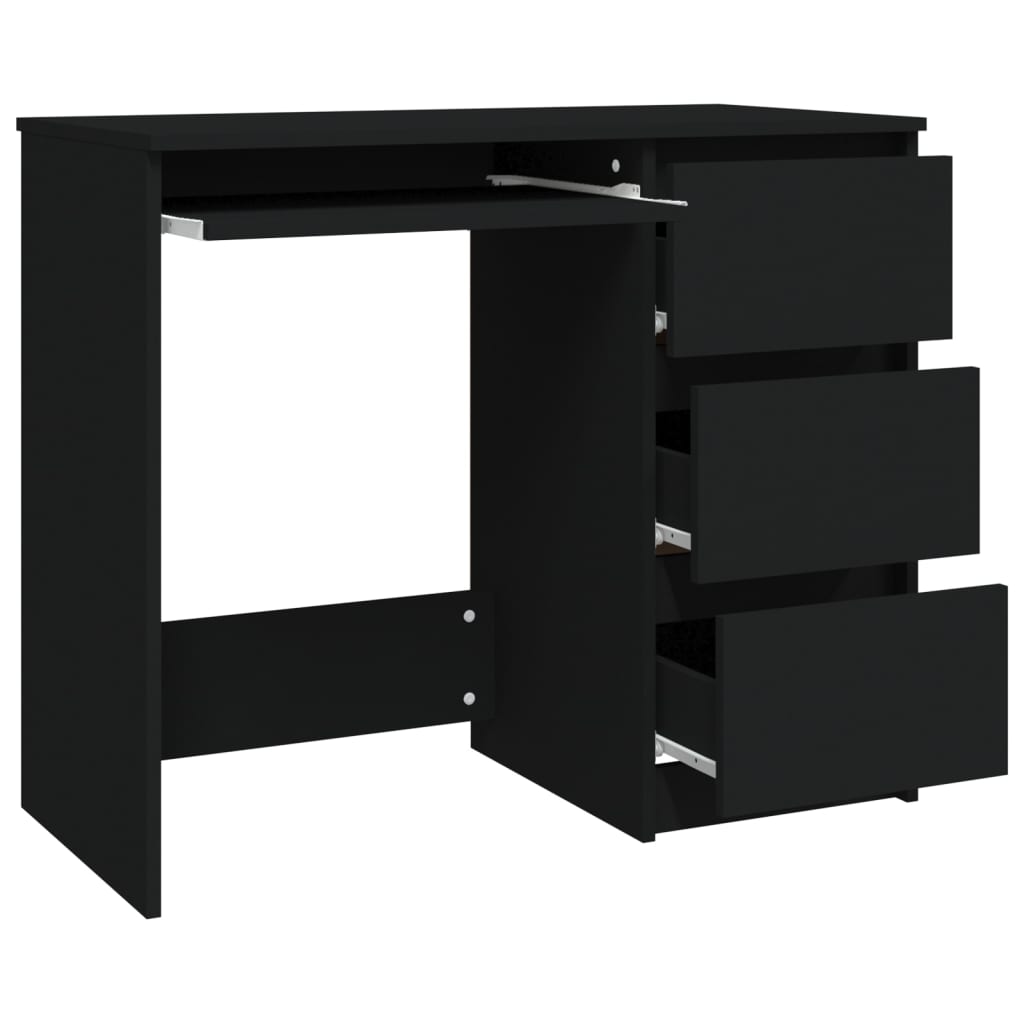 Bureau Noir 90x45x76 cm Bois d’ingénierie Bureaux vidaXL   