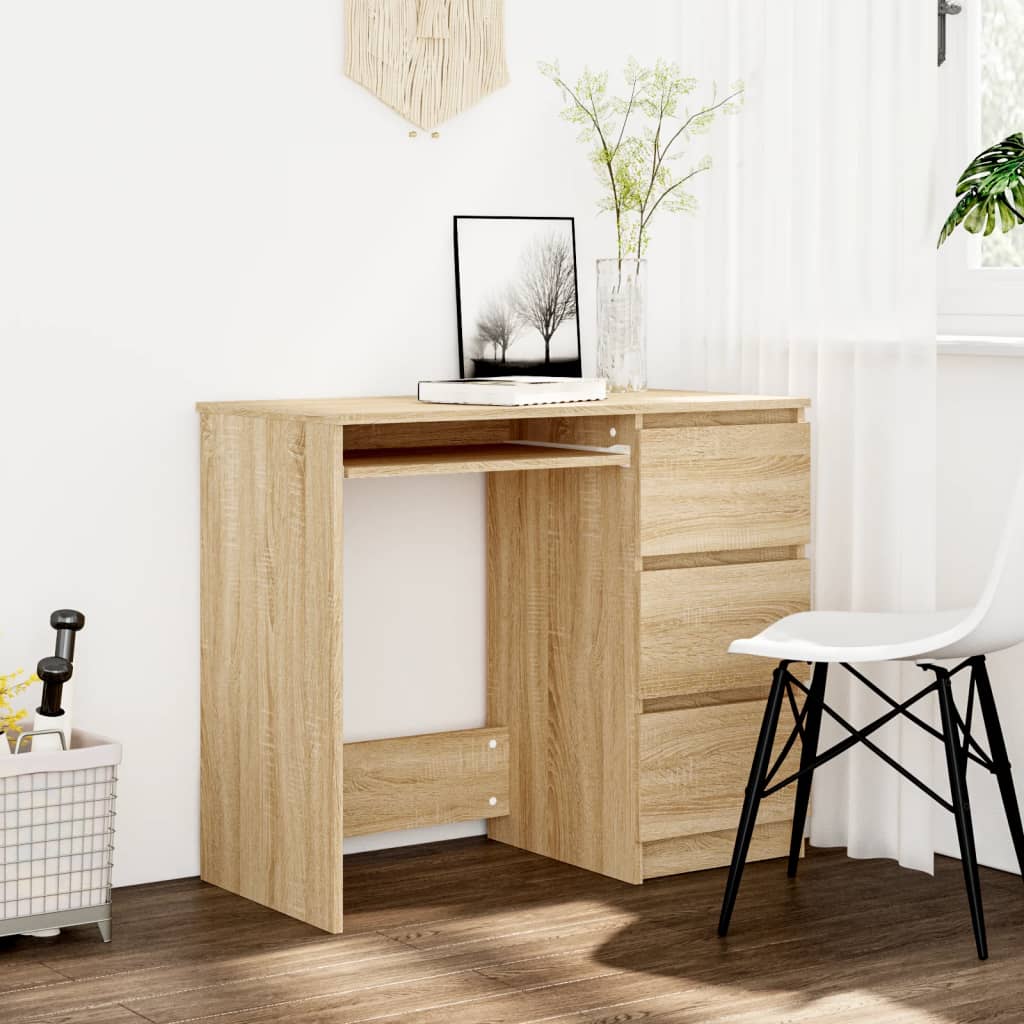 Bureau Chêne sonoma 90x45x76 cm Bois d’ingénierie Bureaux vidaXL   